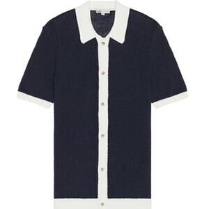Onia Linen Short Sleeve Men's Size XL Button Up Sweater
